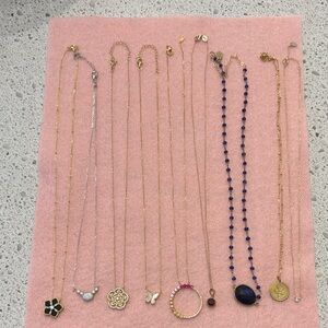 Sterling Silver 925 Gold plated necklaces - 9 Pieces